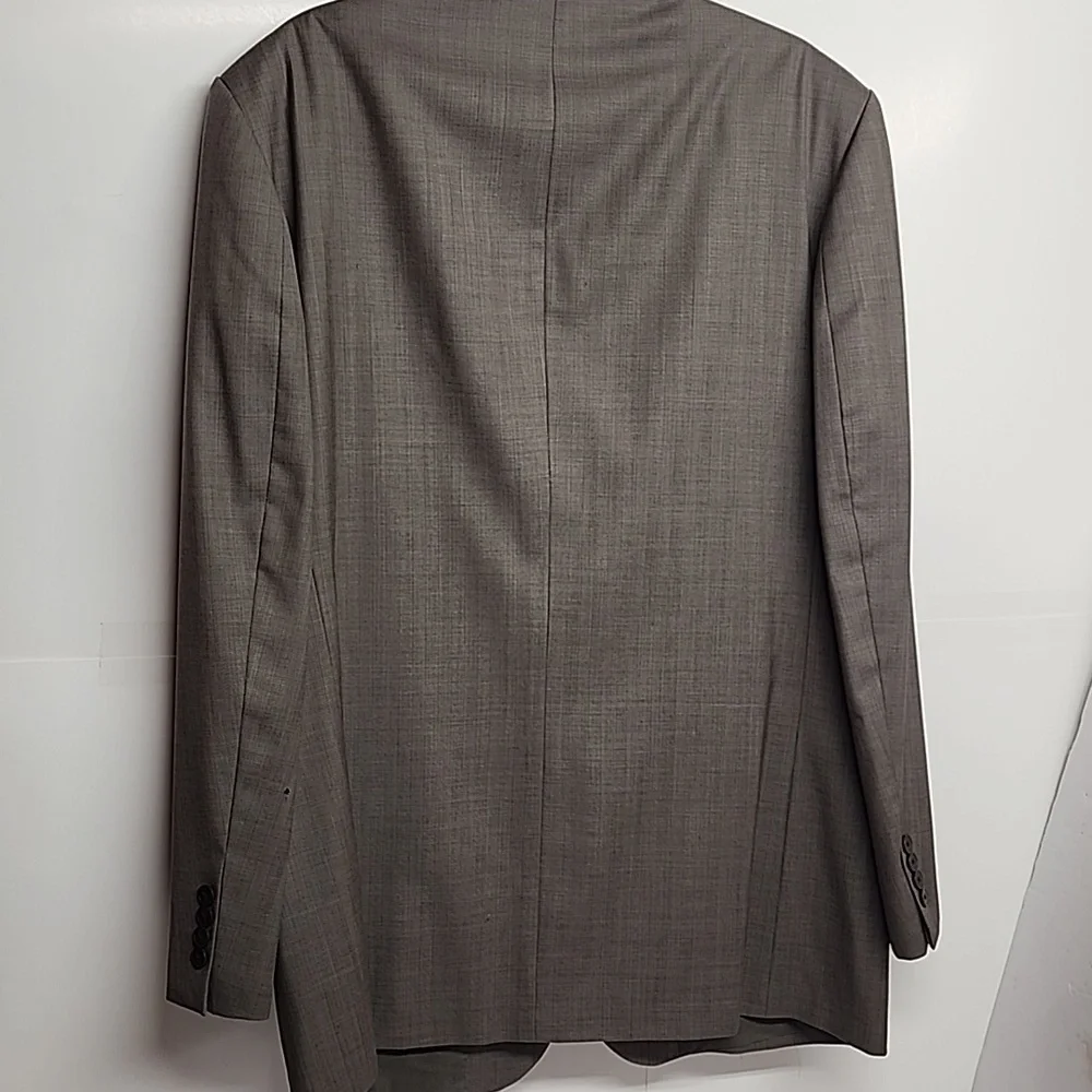 Oscar de la Renta Vintage Men's 100% Wool Suit in Grayish Taupe Sz 44L W38 WOW!